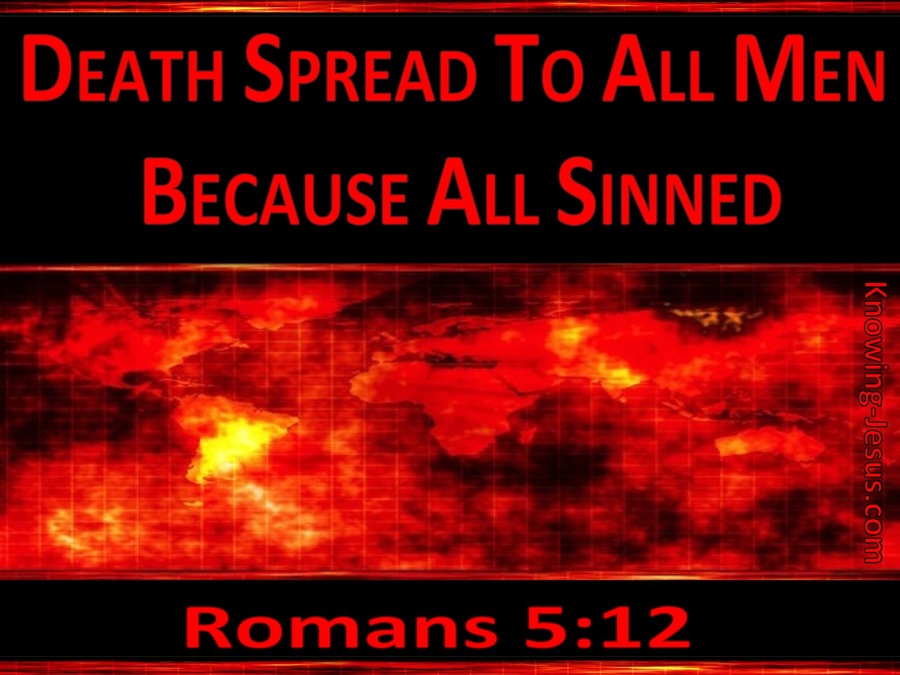 Romans 5:12 By One Man Sin Entered The World (black)